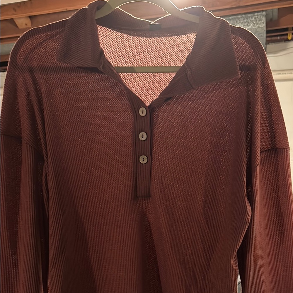 Women’s Burnt Red suuuuper soft Button-Up Shirt